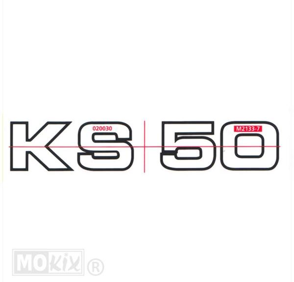 Zundapp Sticker KS50 WIT/Zwart 130x 25mm (1)