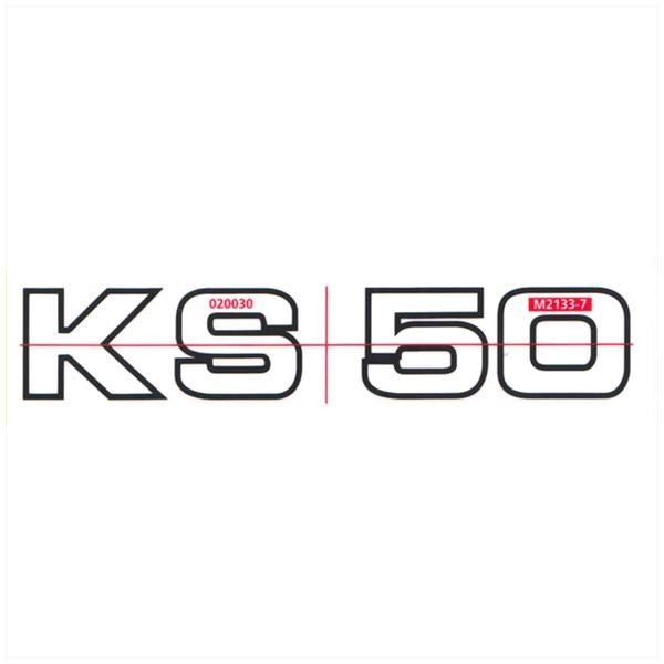 Zundapp Sticker KS50 WIT/Zwart 130x 25mm (1)
