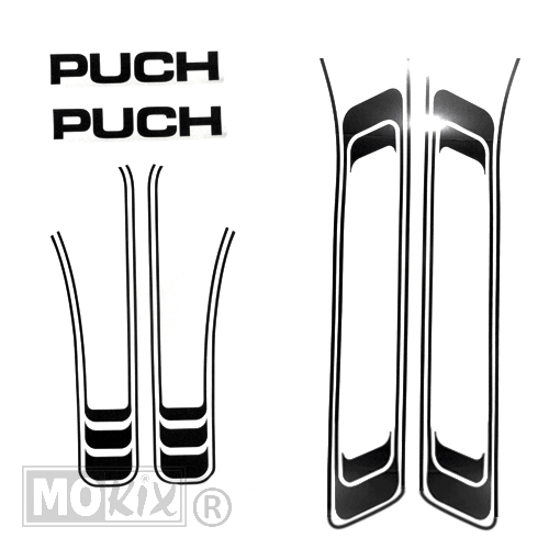 Puch Maxi Stickerset PVC Zwart