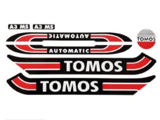 Tomos A3 Stickerset Zwart/WIT/Rood