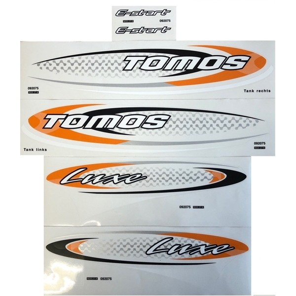 Tomos Luxe Ovaal Stickerset Oranje/Zwart/Grijs