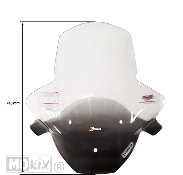 Windscherm Piaggio MP3 300/500 4mm Faco H740