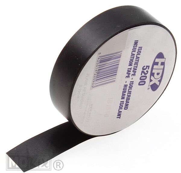 Zwarte PVC isolatietape 15mm breed op rol van 10 meter