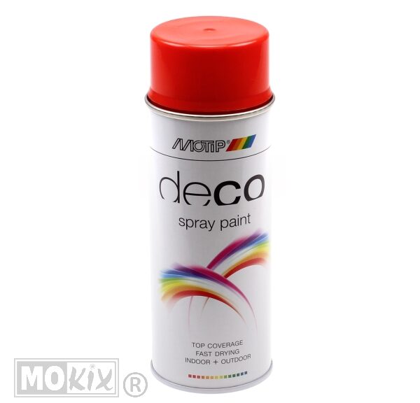 Motip Deco spuitbus hoogglans RAL 2002 bloedoranje 400 ml
