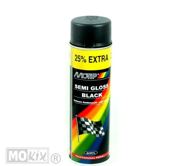 SPB Motip Autolak Zwart Zijde 500ml