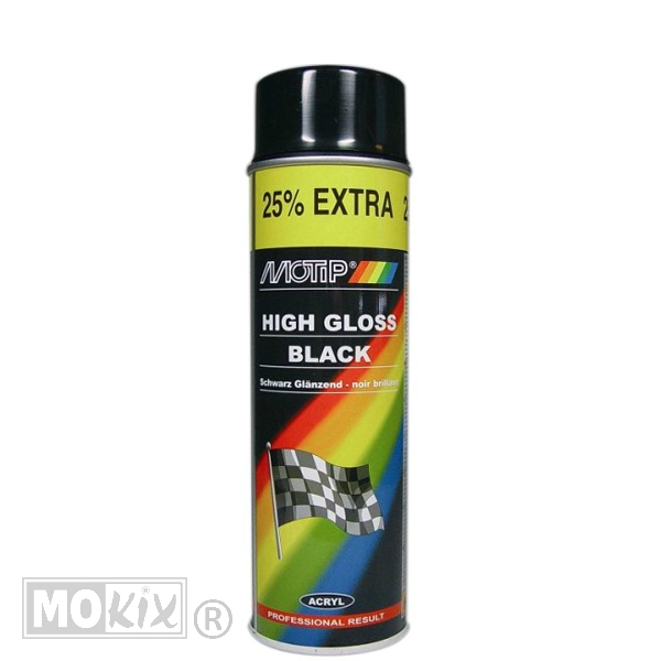 SPB Motip Autolak Zwart Glans 500ml