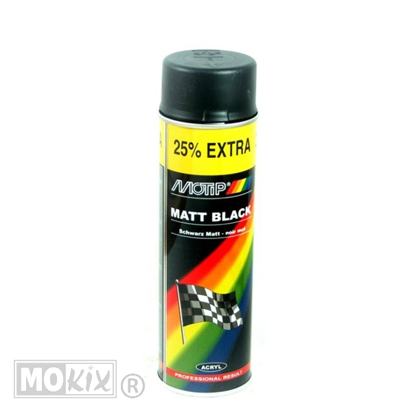 SPB Motip Autolak Zwart MAT 500ml