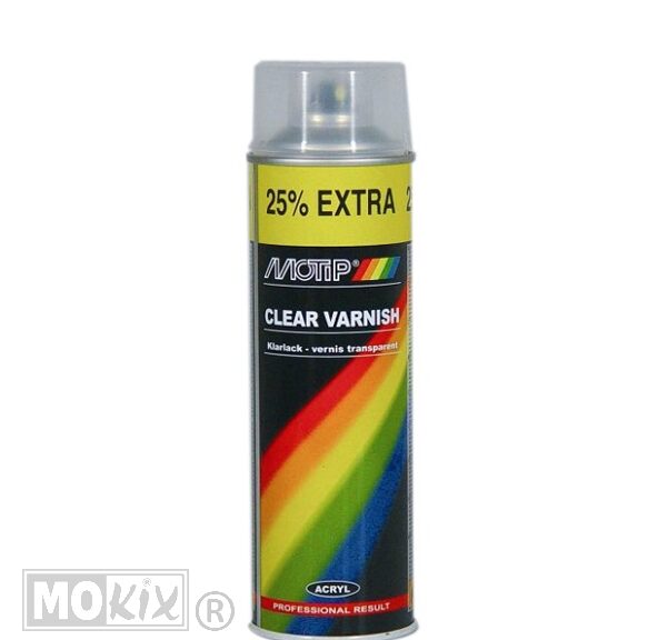 Motip blanke lak hoogglans 500ml spuitbus clear coat acryl