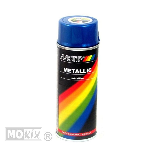 Motip spuitbus metallic blauw 400ml spuitlak voor scooterkappen