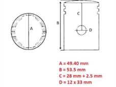 Zuiger Minarelli AM6 (Cilinder Toppf) 49.40mm - Barikit