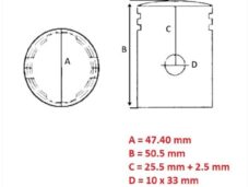 Zuiger Minarelli Horz/Vert (Toppf) (1 Ring) 47.40 - Barikit