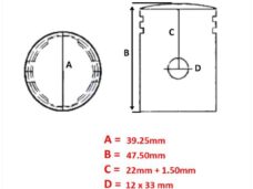Zuiger Kawasaki AR 50 REF. 13001-1202 Ø39.25 - Barikit