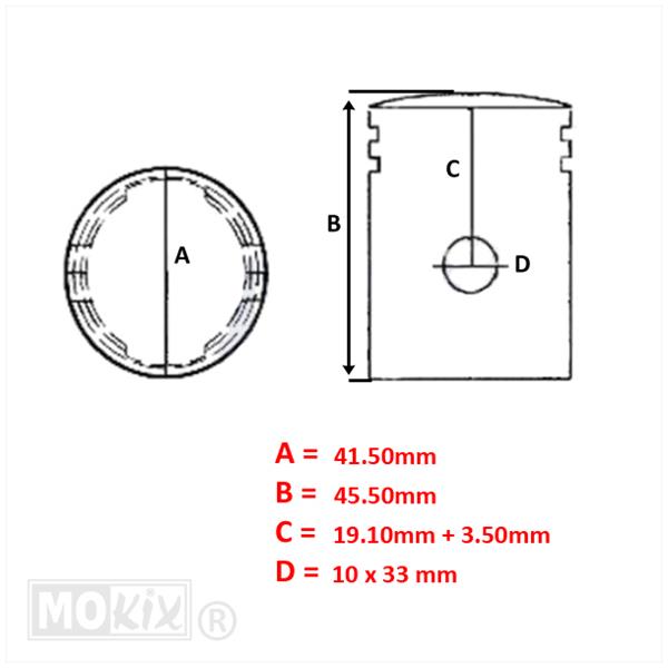 Zuiger Morini AC (p10) 41.50mm - Barikit