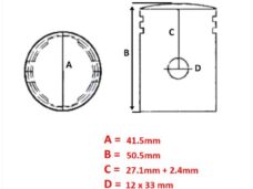 Zuiger Aprilia SR2000 Ditech 41.50mm - Barikit