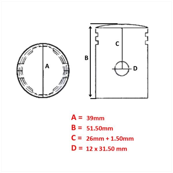 Zuiger Zundapp 4V (1 Ring 1