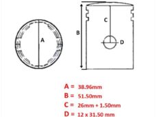 Zuiger Zundapp 4V (2 Ringen 1