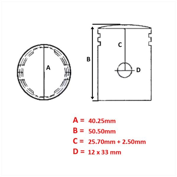 Zuiger CPI/Generic/Keeway 40.25 - Barikit