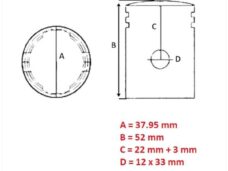 Zuiger Puch Maxi 38.00 (1 Zuigerveer) 37.95mm - Barikit