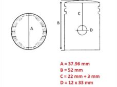 Zuiger Puch Maxi 38.00 (1 Zuigerveer) 37.96mm - Barikit