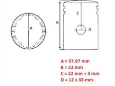 Zuiger Puch Maxi 38.00 (1 Zuigerveer) 37.97mm - Barikit