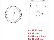 Zuiger Simson S51/KR51 1/2 (1-RING) 38.25mm - Barikit