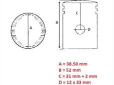 Zuiger Simson S51/KR51 1/2 (2-RINGEN) 38.50mm - Barikit