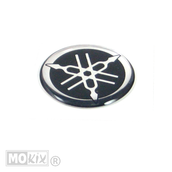 Yamaha originele embleem sticker rond zwart chroom OEM X01-F153A-10