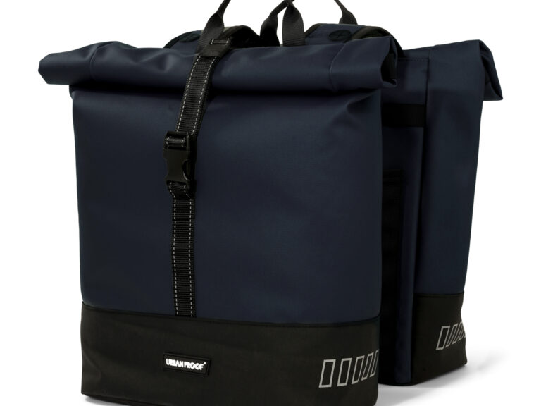 Gerecyclede Dubbele fietstas Urban Proof Rolltop 38 liter 30 x 15 x 42 cm - blauw