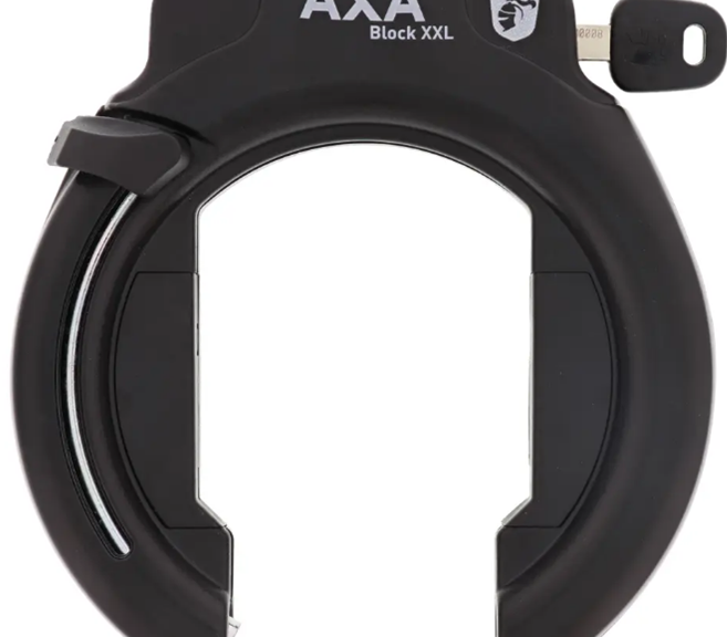 Ringslot Axa Block XXL - zwart -  uitneembare sleutel - winkelverpakking
