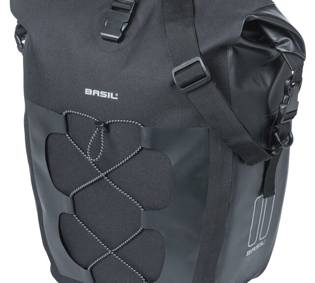 Enkele tas Basil Navigator Waterproof L MIK 25-31L 14 x 26 x 42 cm - zwart