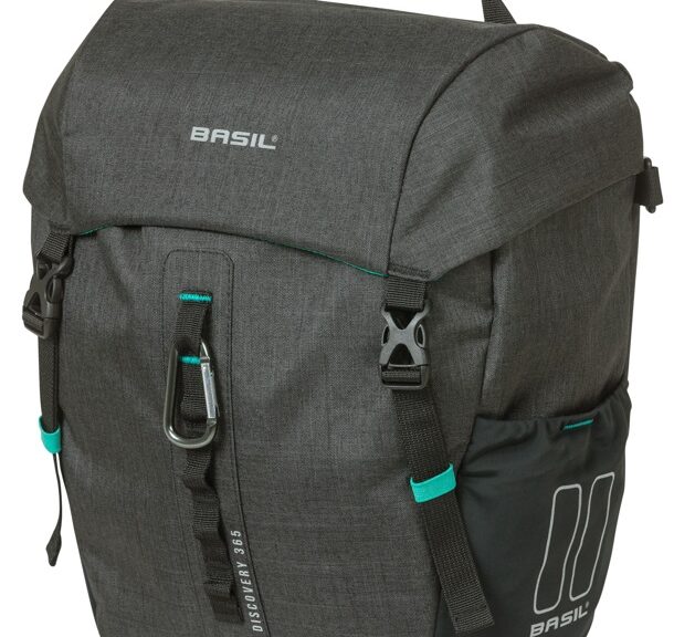 Enkele tas Basil Discovery 365D M MIK 9L 12 x 25 x 33 cm - zwart