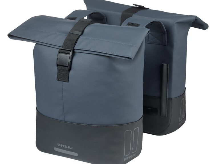 Dubbele fietstas Basil Cove 28-32L 14 x 29 x 36 cm - blauw/zwart