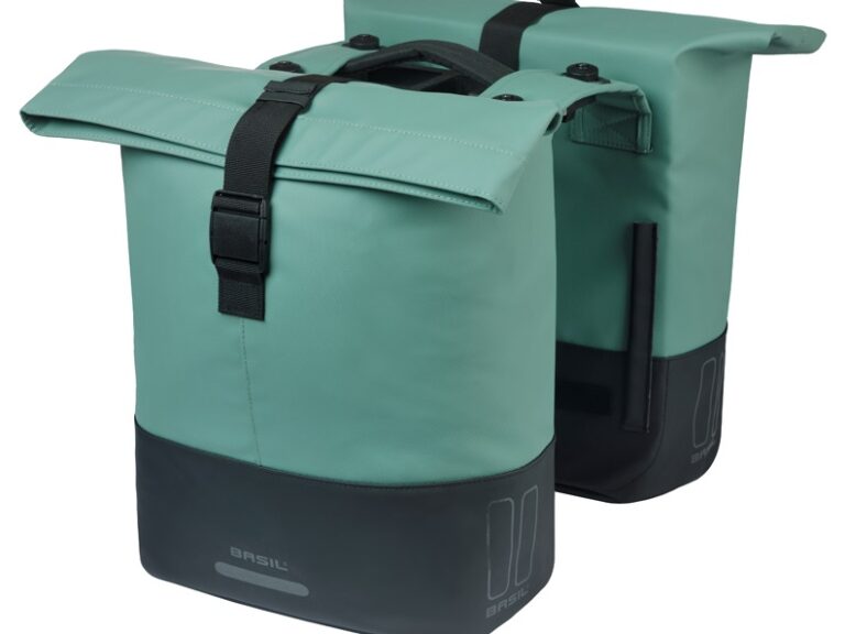Dubbele fietstas Cove MIK 28-32L 14 x 29 x 36 cm - groen/zwart