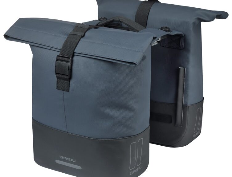 Dubbele fietstas Cove MIK 28-32L 14 x 29 x 36 cm - blauw/zwart