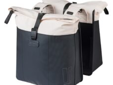 Dubbele fietstas Basil Vive 28-35L 14 x 30 x 38 cm - wit/zwart