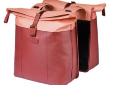 Dubbele fietstas Basil Vive 28-35L 14 x 30 x 38 cm - bordeaux/roze