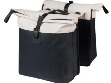Dubbele fietstas Basil Vive MIK 28-35L 14 x 30 x 38 cm - wit/zwart