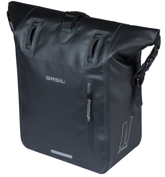 Enkele fietstas Basil Rivo M tarpaulin MIK 12-15L 14 x 25 x 38 cm - zwart