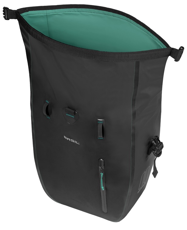 Enkele fietstas Basil Rivo L tarpaulin MIK 25-31L 14 x 28 x 43 cm - zwart - Afbeelding 4