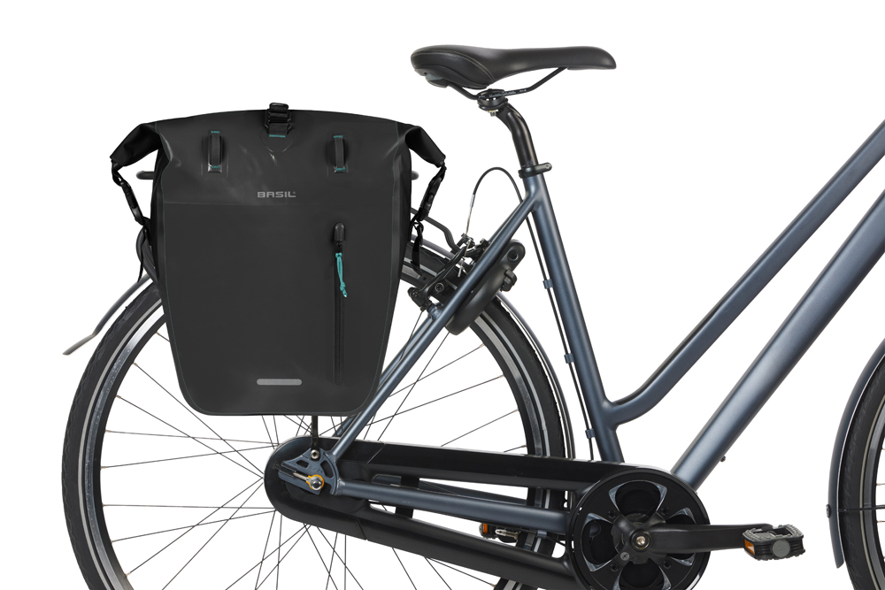 Enkele fietstas Basil Rivo L tarpaulin MIK 25-31L 14 x 28 x 43 cm - zwart - Afbeelding 6