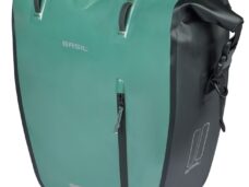 Enkele fietstas Basil Rivo L tarppaulin MIK 25-31L 14 x 28 x 43 cm - groen/zwart