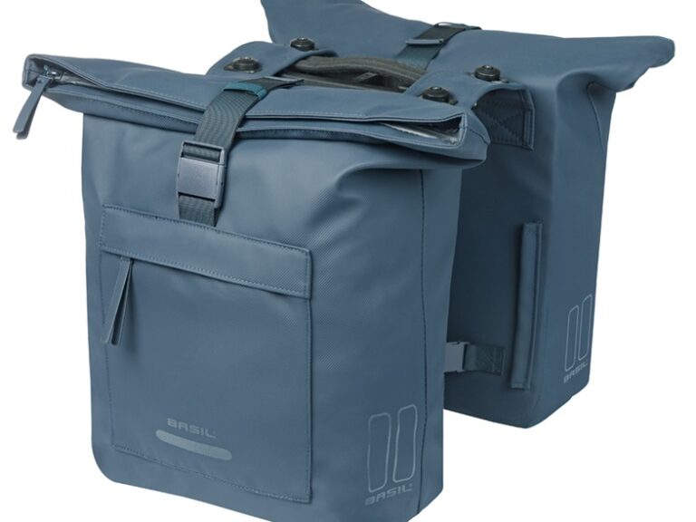 Dubbele fietstas Basil Brooklyn MIK 41L 14 x 30 x 37 cm - blauw