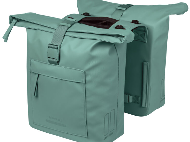 Dubbele fietstas Basil Brooklyn MIK 41L 14 x 30 x 37 cm - groen