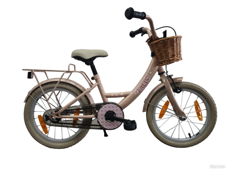 Kinderfiets Bikefun Girly 16 inch - met mandje en remnaaf - Roze