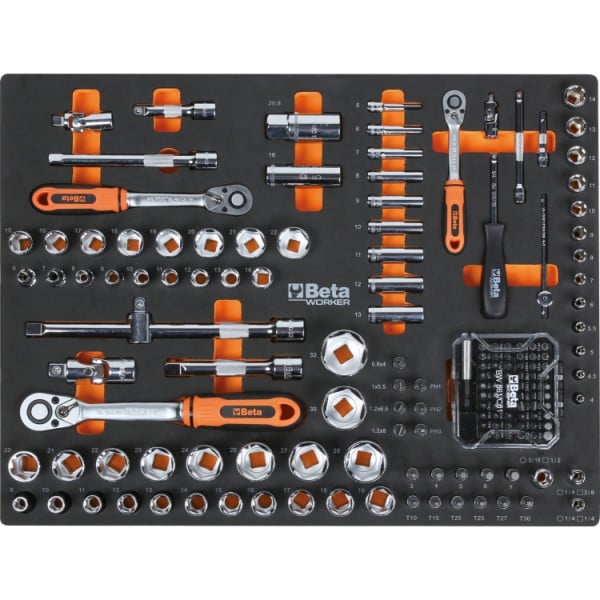 Werkplaatsinrichting Beta Tools C45PRO 2.0 W (werkblad van multiplex hout) inclusief gratis 268-delige gereedschapsset - Afbeelding 6