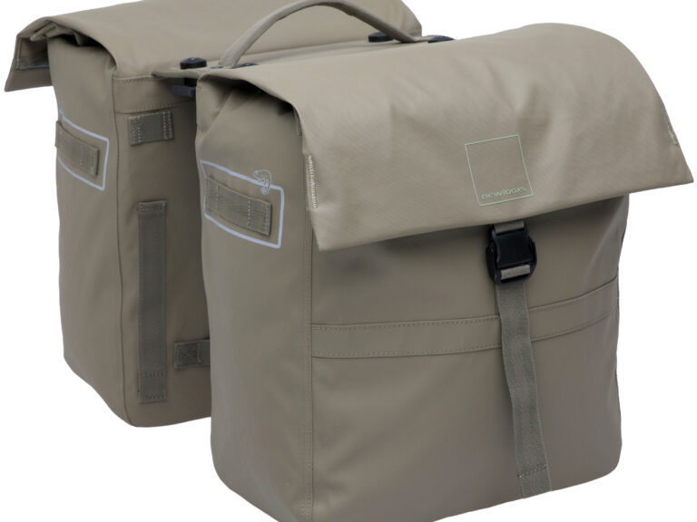 Dubbele fietstas New Looxs Leeds Double MIK 2.0 - 38 liter - 33 x 18 x 38 cm (2x) - Taupe