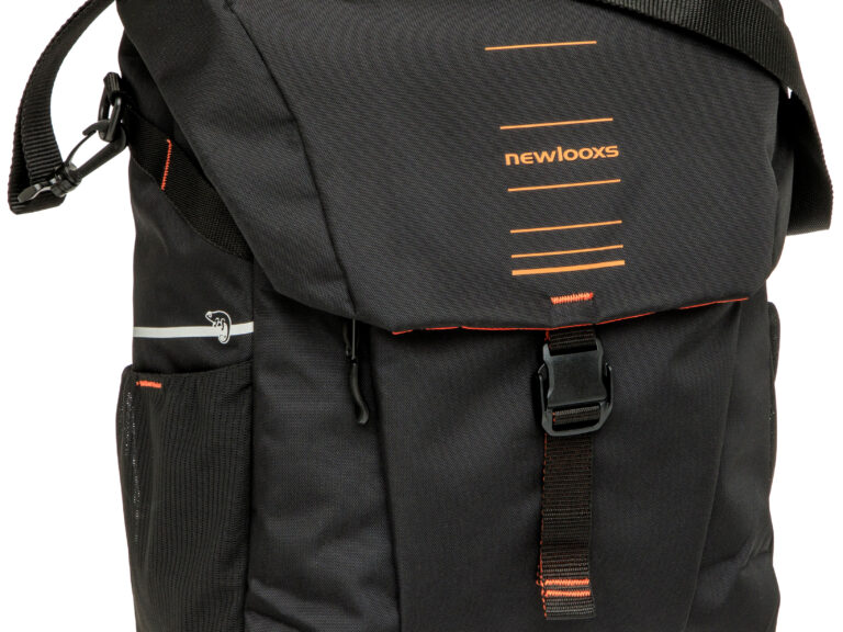 Enkele fietstas New Looxs Vigo Single - 20 liter - 30 x 19 x 40 cm - Black-Orange