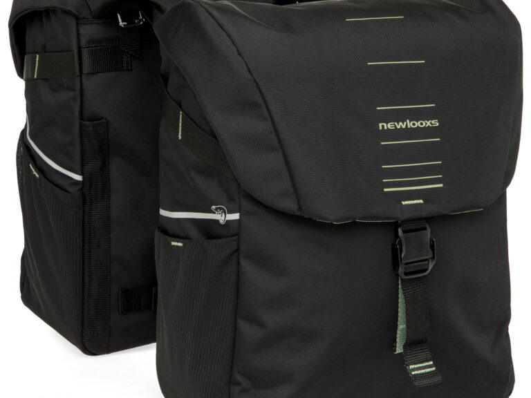 Dubbele fietstas New Looxs Vigo Double - 40 liter - 30 x 19 x 40 cm (2x) - Black-Green