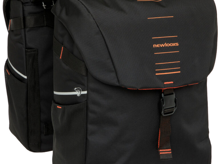 Dubbele fietstas New Looxs Vigo Double - 40 liter - 30 x 19 x 40 cm (2x) - Black-Orange