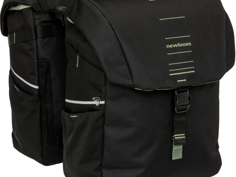 Dubbele fietstas New Looxs Vigo Double RackTime 2.0 - 40 liter - 30 x 19 x 40 cm (2x) - Black-Green